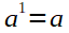 a^1=a